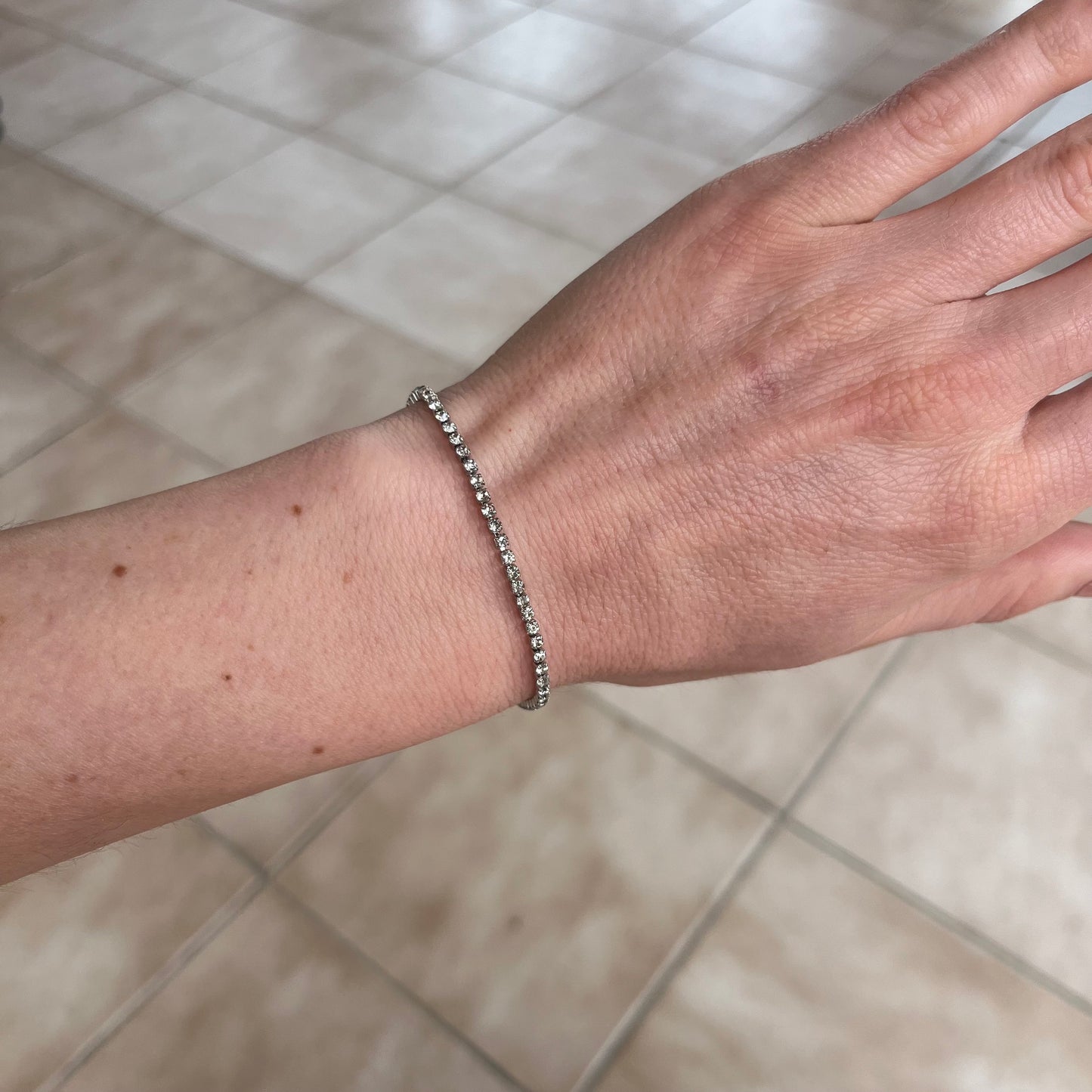 Bracciale tennis bianco 2mm
