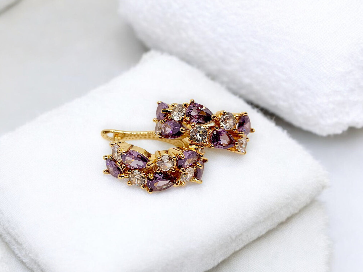 Orecchini cerchi viola