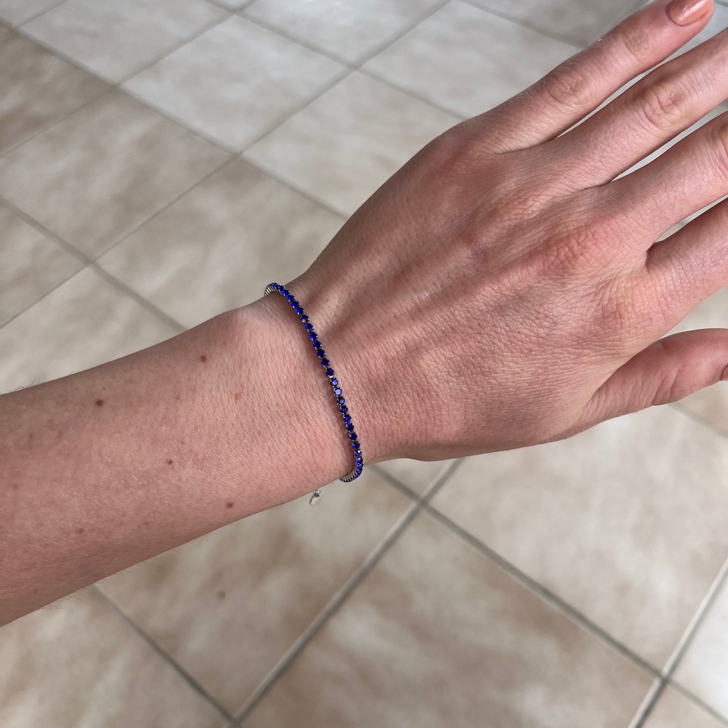 Bracciale tennis blu 2mm