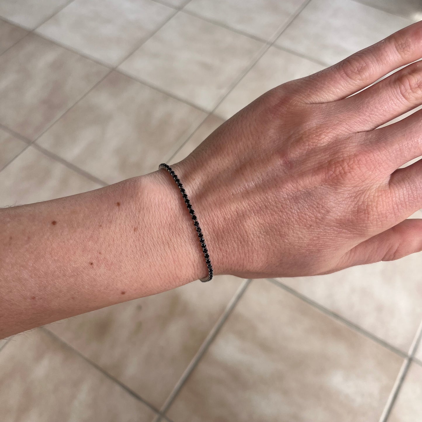 Bracciale tennis nero 2mm