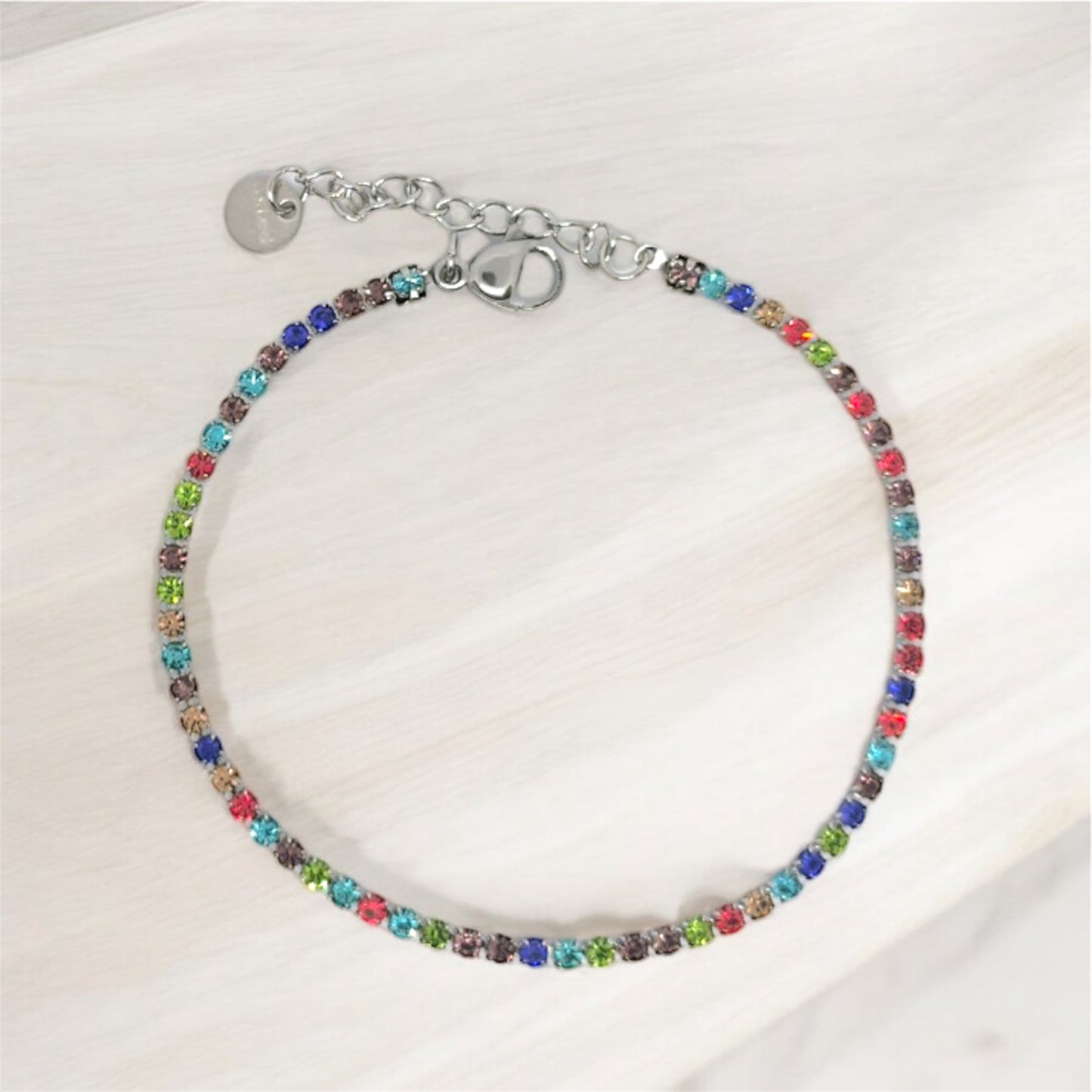 Bracciale tennis multicolor 2mm