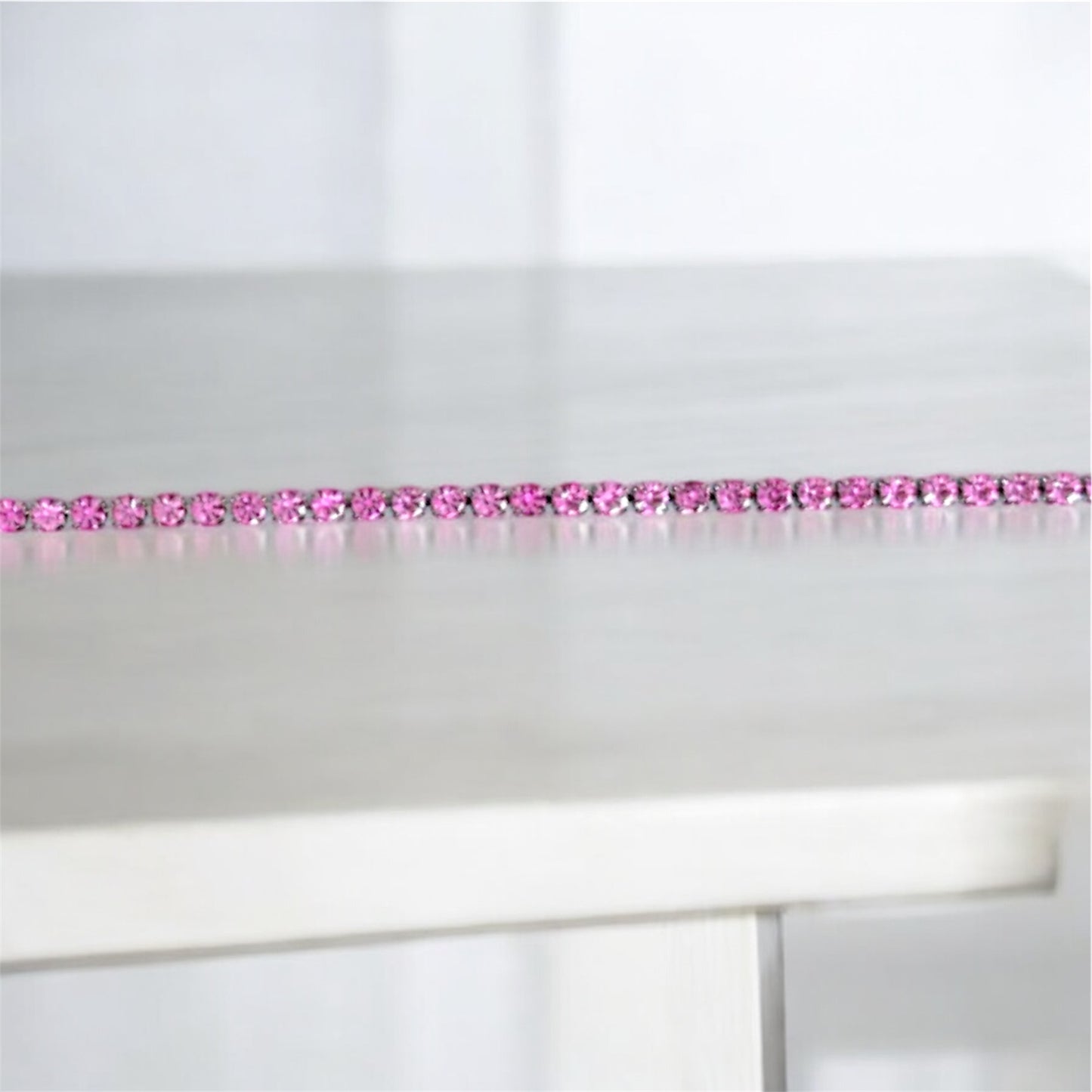 Bracciale tennis fucsia 2mm