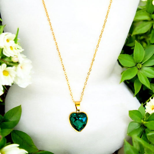 Collana cuore verde