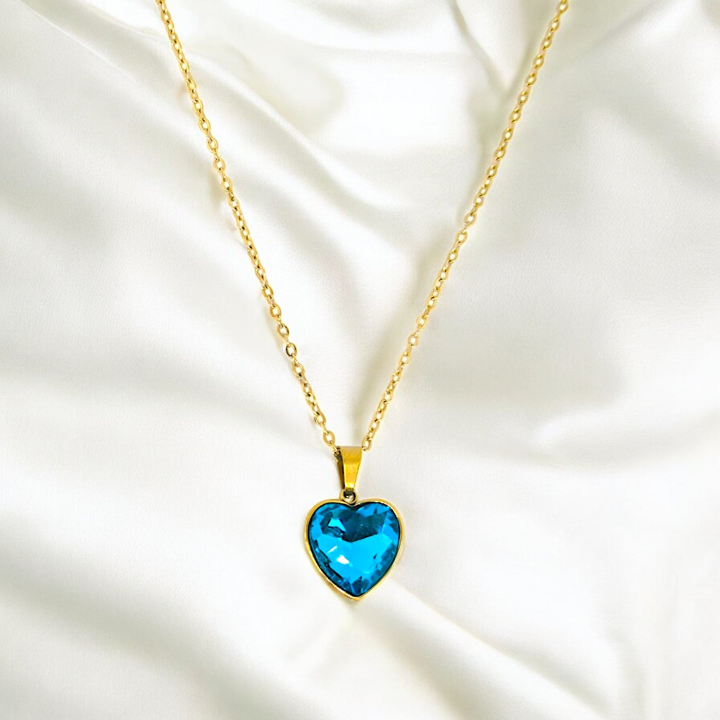 Collana cuore azzura