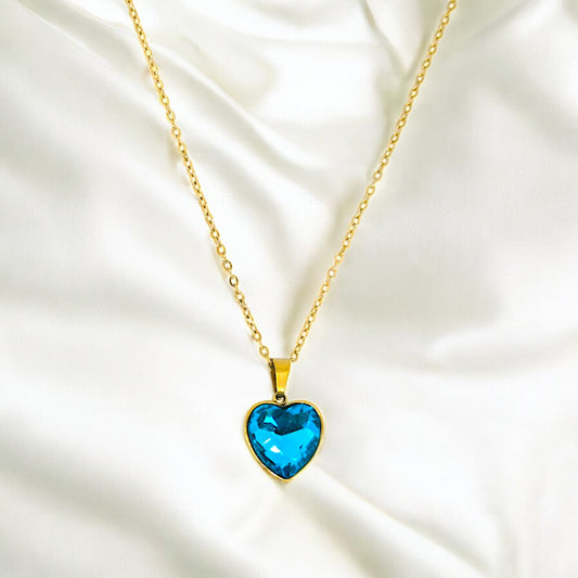 Collana cuore azzura