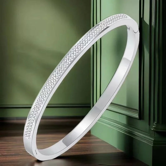 Bracciali rigidi con 2 fili di strass