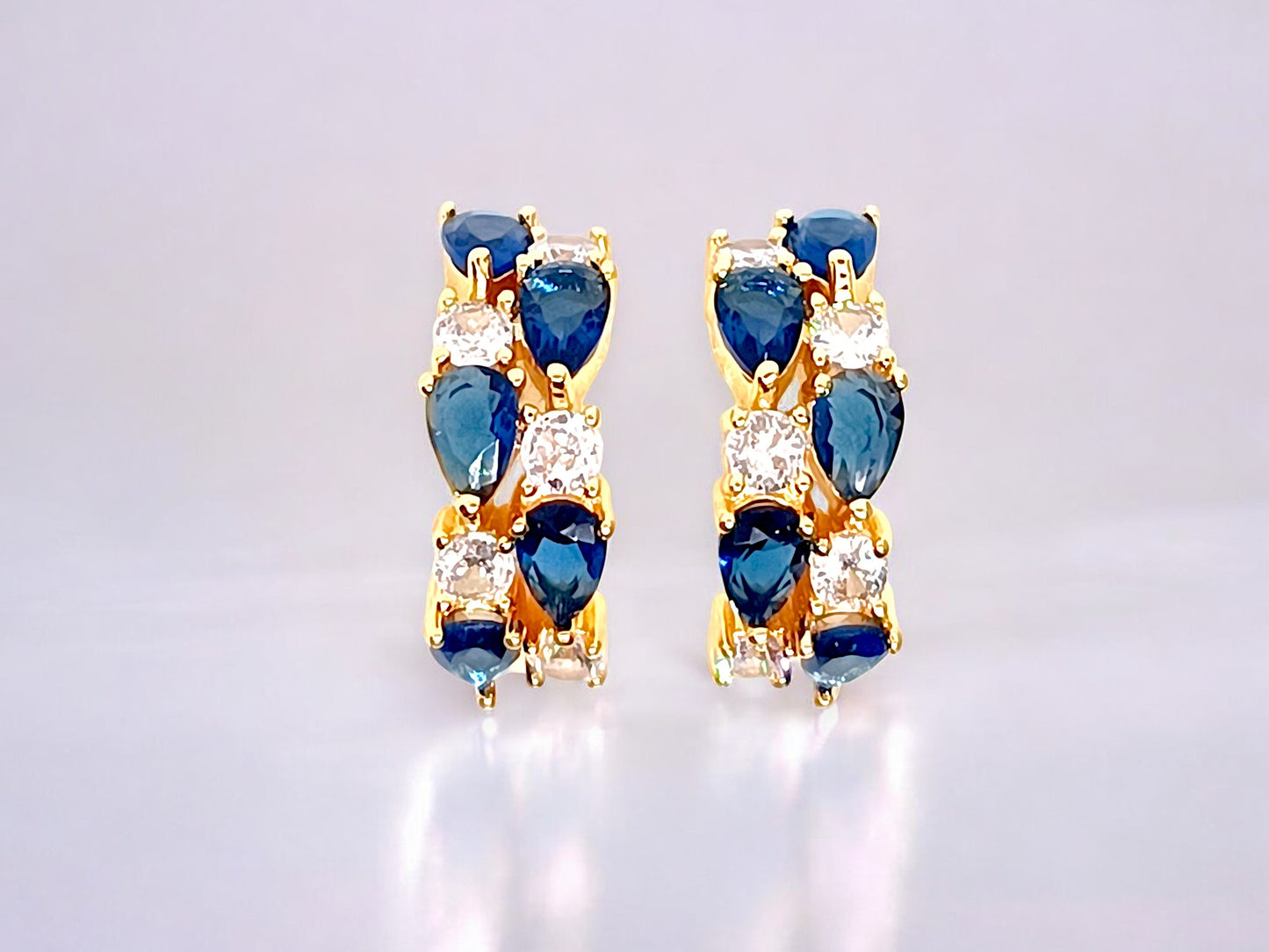 Orecchini cerchi blu