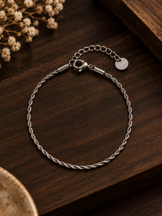 Bracciale intrecciato oro/argento