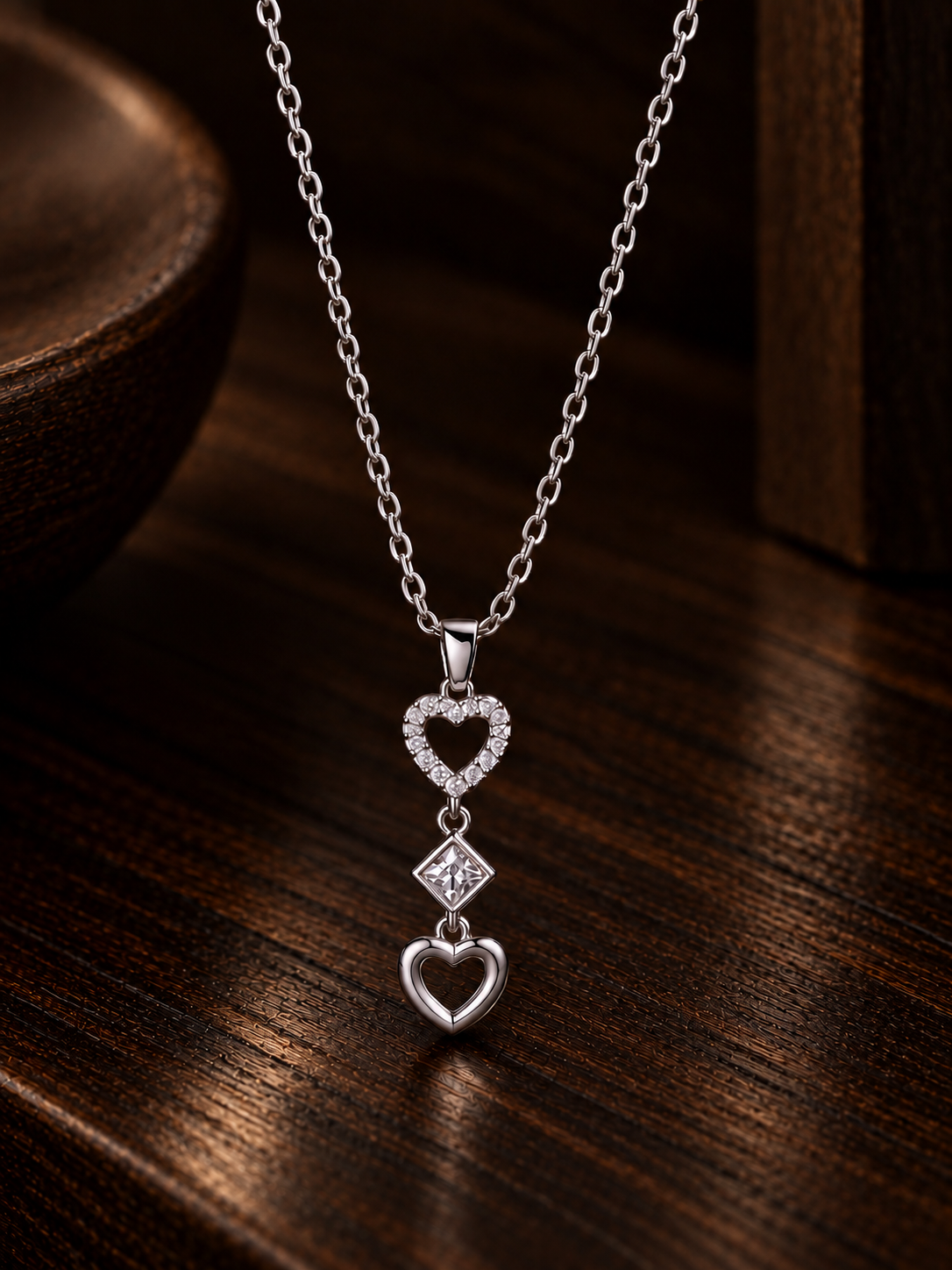 Collana con doppio cuore