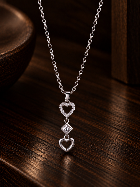 Collana con doppio cuore