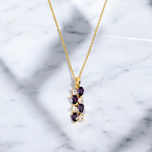 Collana con cristalli viola