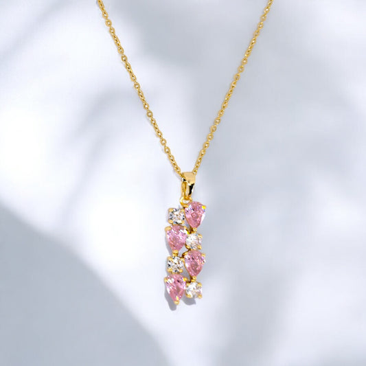 Collana con cristalli rosa