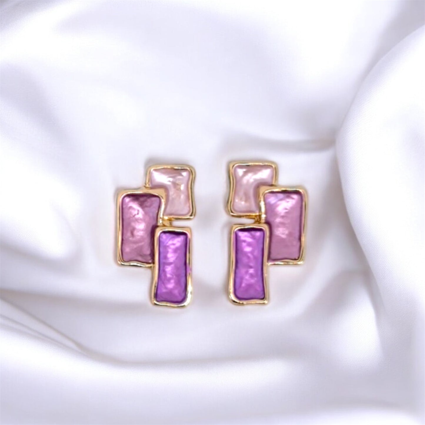 Completo collana e orecchini viola