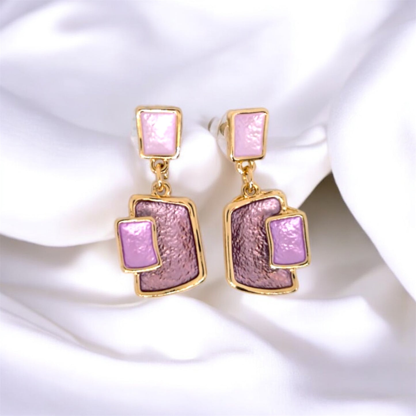 Completo collana e orecchini viola 2