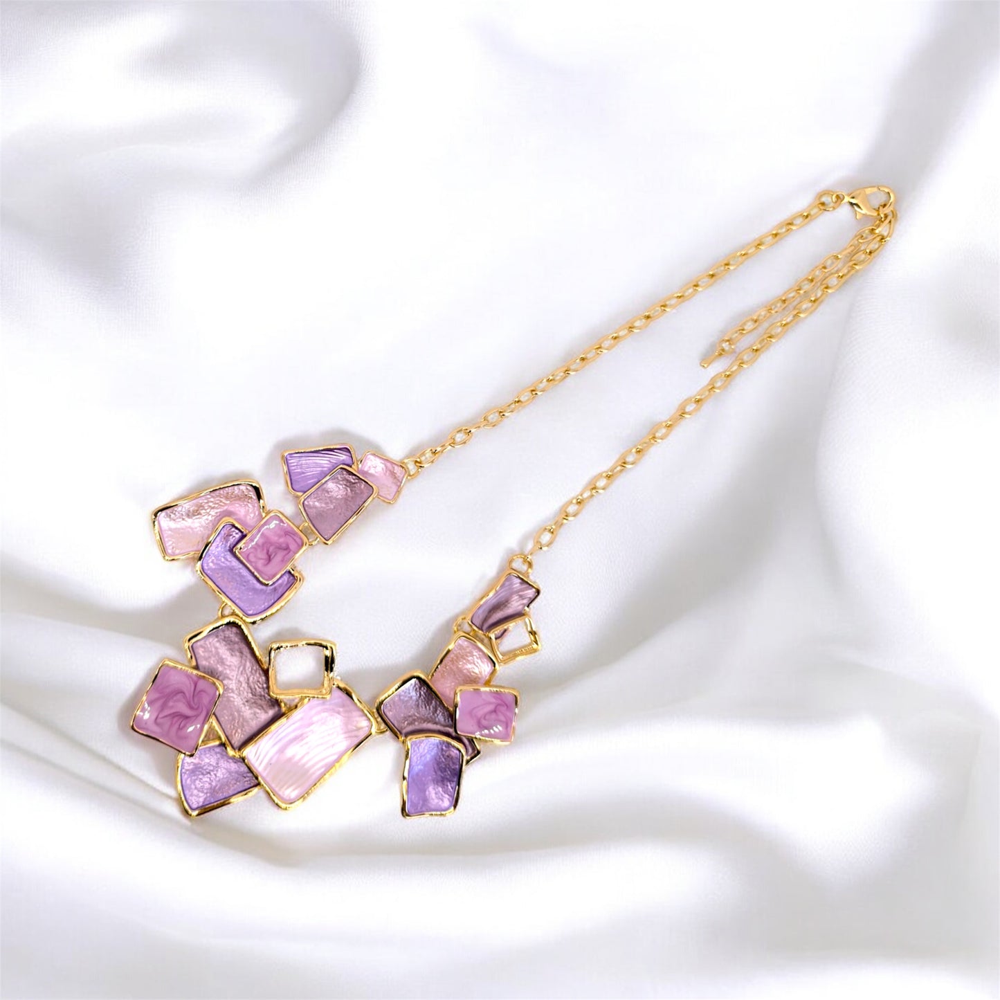 Completo collana e orecchini viola 2