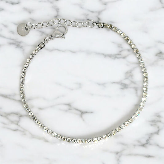 Bracciale tennis bianco 2mm