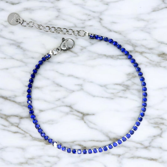 Bracciale tennis blu 2mm