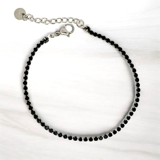 Bracciale tennis nero 2mm