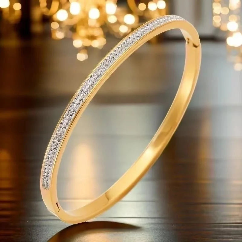 Bracciali rigidi con 2 fili di strass