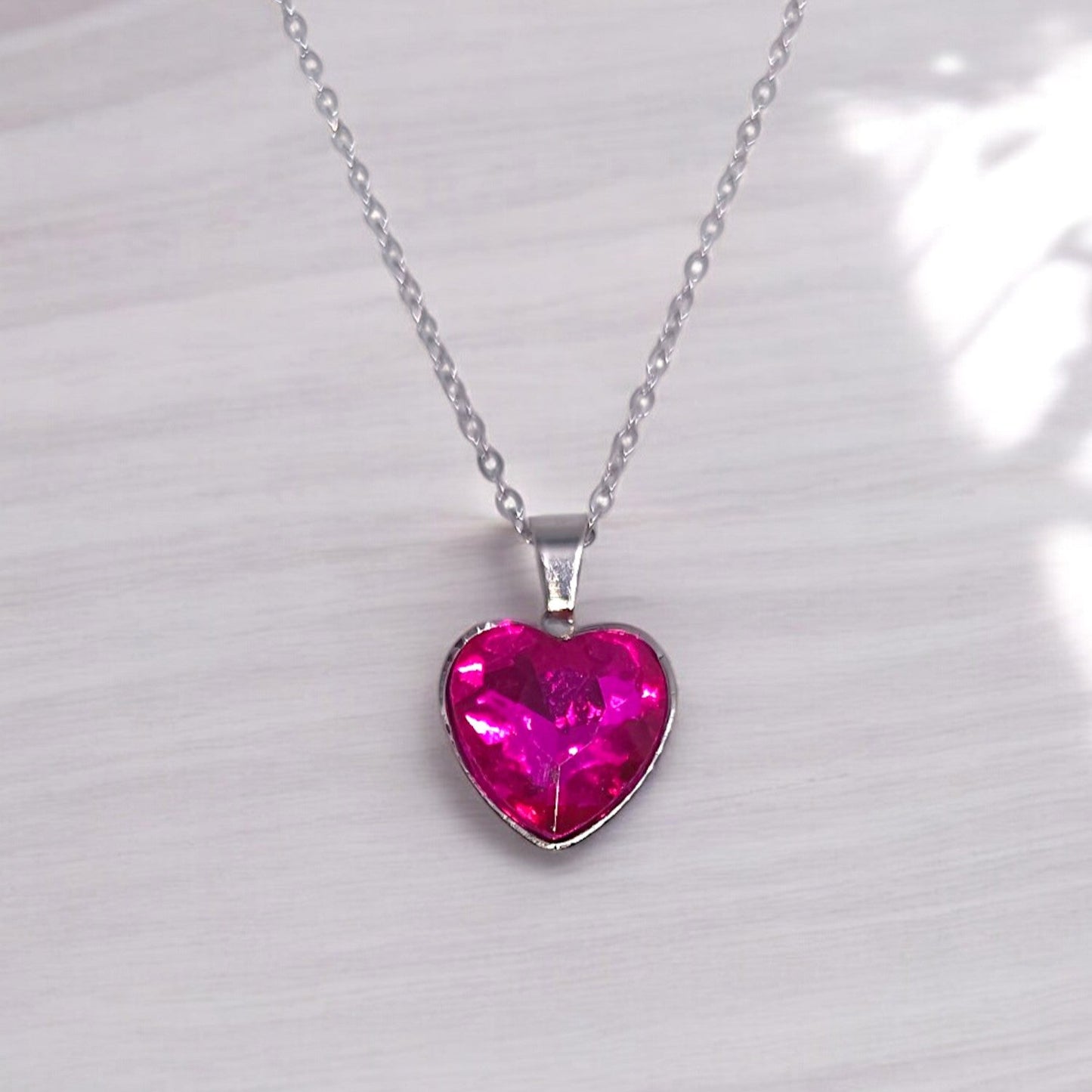 Collana cuore fuchsia