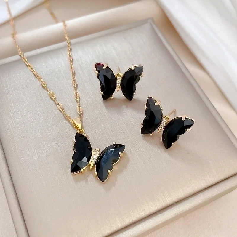 Set Orecchini + Collana Farfalle