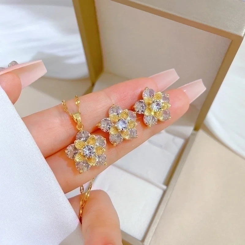 Completo fiore con strass