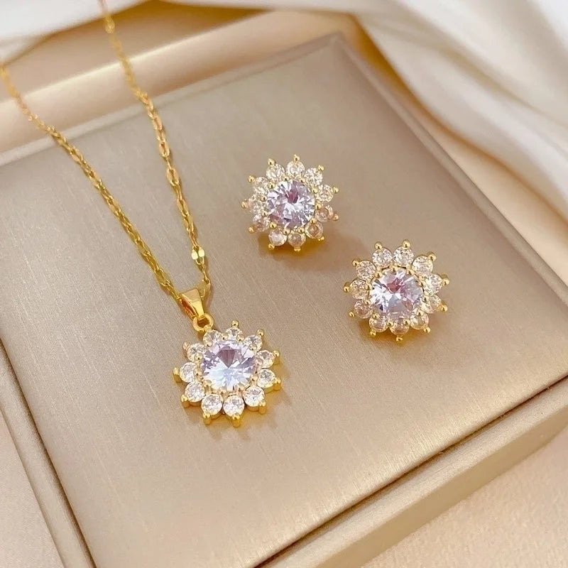 Completo fiore con strass